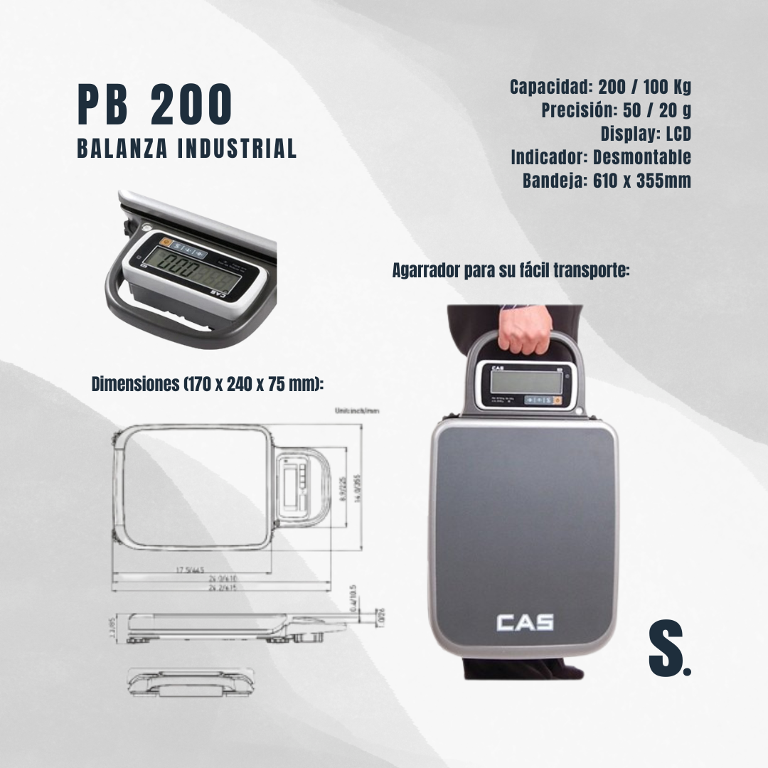 PB 200 | Balanza Industrial Portátil